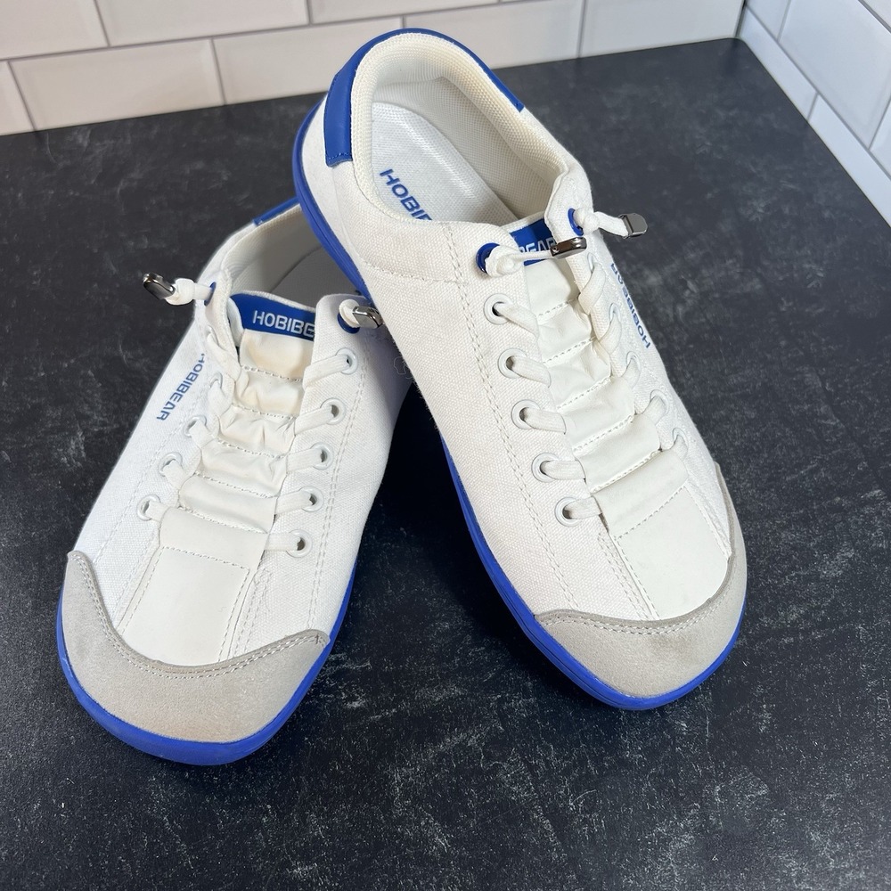 Hobibear Barefoot Minimalist Sneakers Women's EU 36 US 5-5.5 White Blue Canvas